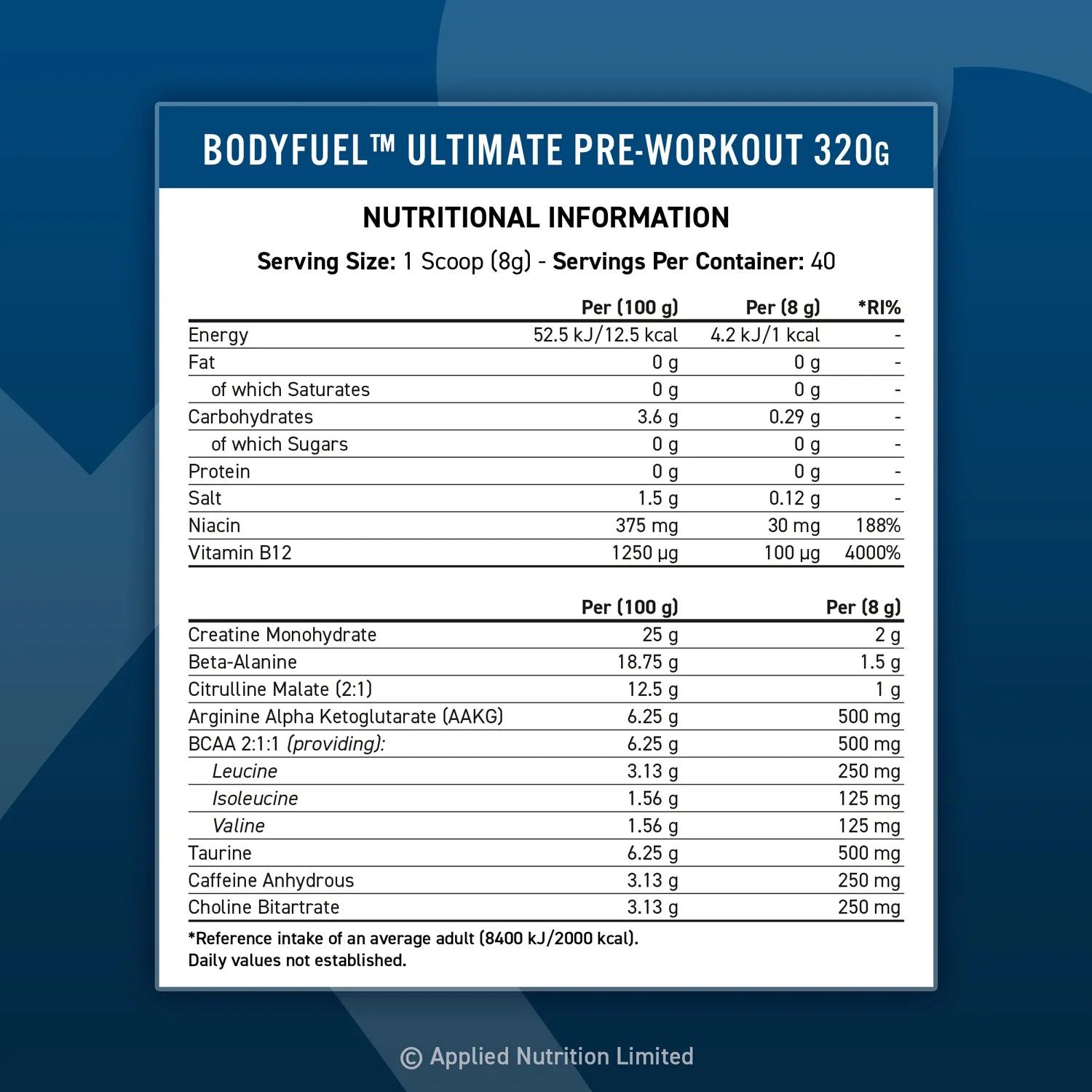 Bodyfuel Pré-Workout APPLIED NUTRITION